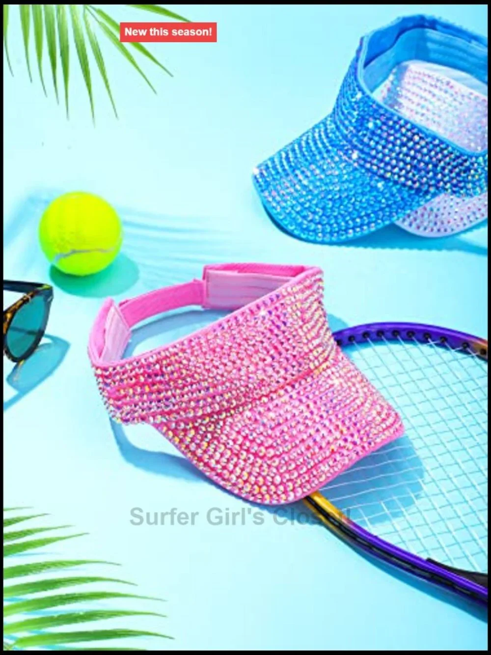 8 Rhinestone Sun Visors for Women Adjustable Glitter Sport Visor Golf Running